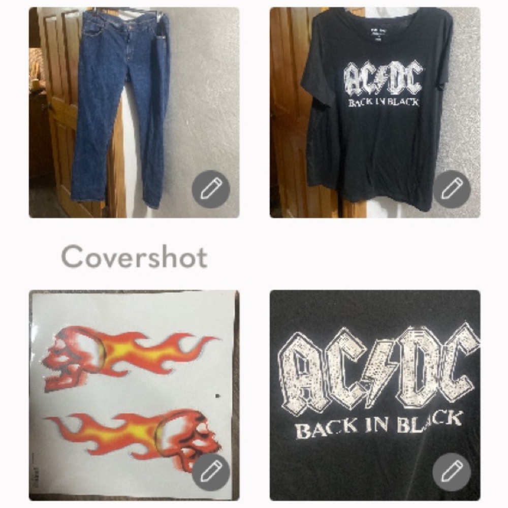 Old Navy sweetheart👖sz18+EVRI AC/DC T-shirts 3X+2💀🔥🔛10x4”NOC